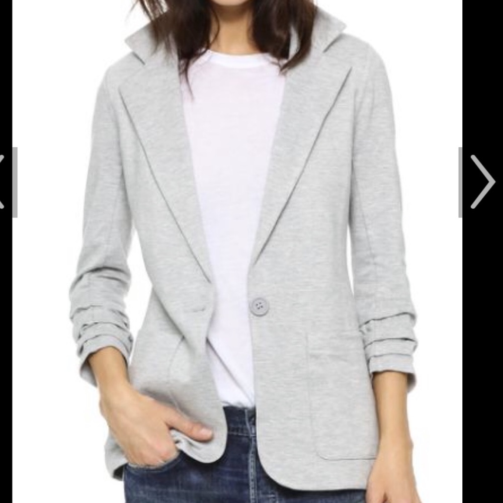 Bailey 44 Women's Gray Ruched Sleeve Knit Blazer